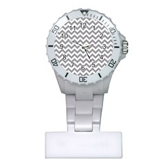 Grey And White Zigzag Nurses Watch by Zandiepants