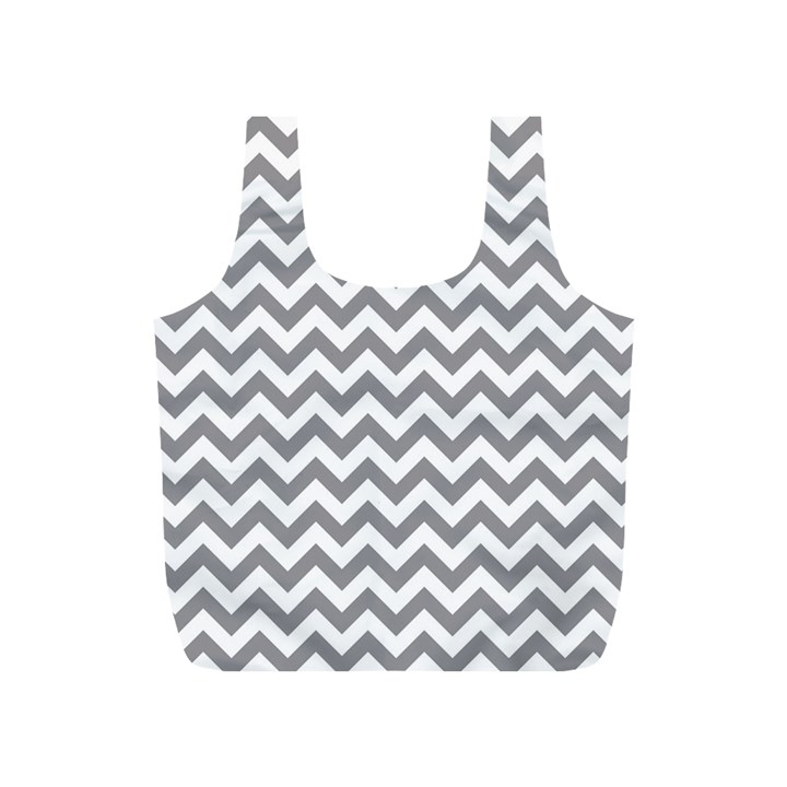 Grey And White Zigzag Reusable Bag (S)