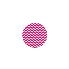 Hot Pink And White Zigzag 1  Mini Button