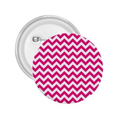 Hot Pink And White Zigzag 2 25  Button by Zandiepants