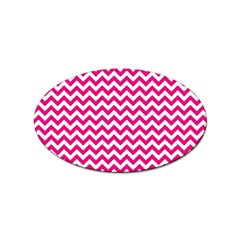 Hot Pink And White Zigzag Sticker 100 Pack (oval)