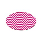 Hot Pink And White Zigzag Sticker 100 Pack (Oval) Front