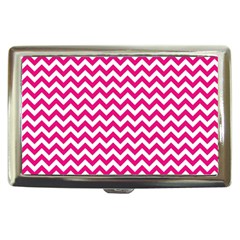 Hot Pink And White Zigzag Cigarette Money Case by Zandiepants