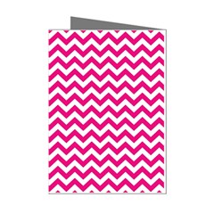 Hot Pink And White Zigzag Mini Greeting Card (8 Pack) by Zandiepants