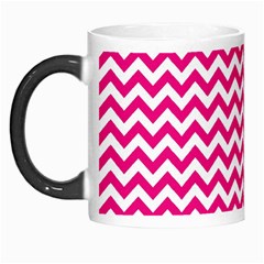 Hot Pink And White Zigzag Morph Mug by Zandiepants