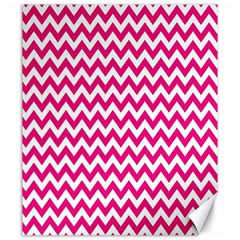 Hot Pink And White Zigzag Canvas 20  X 24  (unframed) by Zandiepants