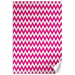 Hot Pink And White Zigzag Canvas 20  X 30  (unframed) by Zandiepants