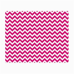 Hot Pink And White Zigzag Glasses Cloth (small, Two Sided)