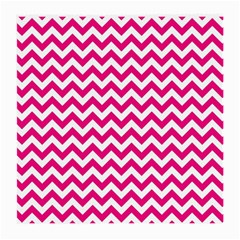 Hot Pink And White Zigzag Glasses Cloth (medium, Two Sided) by Zandiepants