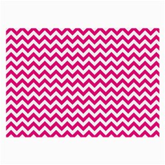 Hot Pink And White Zigzag Glasses Cloth (large) by Zandiepants