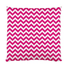 Hot Pink And White Zigzag Cushion Case (single Sided)  by Zandiepants