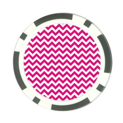 Hot Pink And White Zigzag Poker Chip (10 Pack) by Zandiepants