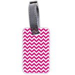 Hot Pink And White Zigzag Luggage Tag (Two Sides) Front