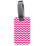 Hot Pink And White Zigzag Luggage Tag (Two Sides) Back