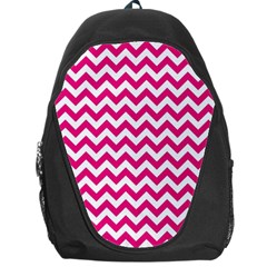 Hot Pink And White Zigzag Backpack Bag by Zandiepants