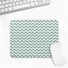 Jade Green And White Zigzag Small Mouse Pad (rectangle) by Zandiepants