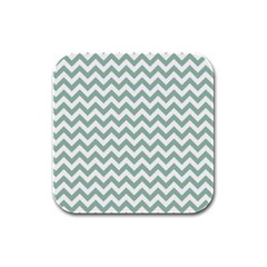 Jade Green And White Zigzag Drink Coasters 4 Pack (square)