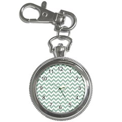 Jade Green And White Zigzag Key Chain Watch by Zandiepants