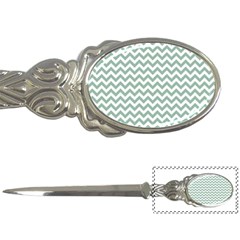 Jade Green And White Zigzag Letter Opener