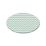 Jade Green And White Zigzag Sticker 100 Pack (Oval) Front