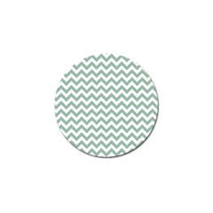 Jade Green And White Zigzag Golf Ball Marker 4 Pack