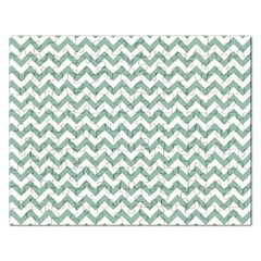 Jade Green And White Zigzag Jigsaw Puzzle (rectangle)