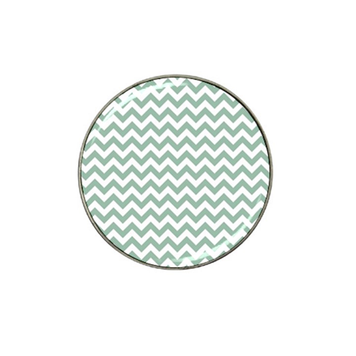 Jade Green And White Zigzag Golf Ball Marker 10 Pack (for Hat Clip)