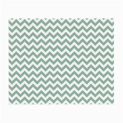 Jade Green And White Zigzag Glasses Cloth (small, Two Sided)