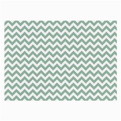 Jade Green And White Zigzag Glasses Cloth (large, Two Sided)