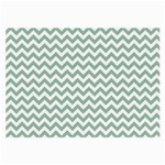 Jade Green And White Zigzag Glasses Cloth (Large, Two Sided) Front