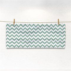 Jade Green And White Zigzag Hand Towel