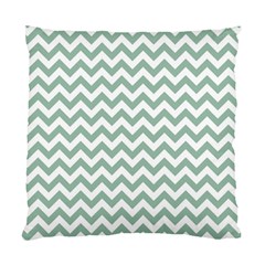 Jade Green And White Zigzag Cushion Case (single Sided) 