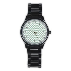 Jade Green And White Zigzag Sport Metal Watch (black)