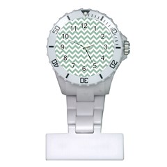 Jade Green And White Zigzag Nurses Watch