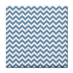 Blue And White Zigzag Ceramic Tile by Zandiepants