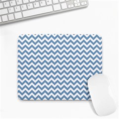 Blue And White Zigzag Small Mouse Pad (rectangle) by Zandiepants