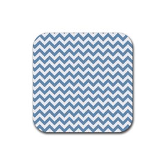 Blue And White Zigzag Drink Coaster (square)