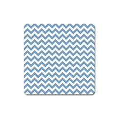 Blue And White Zigzag Magnet (square) by Zandiepants