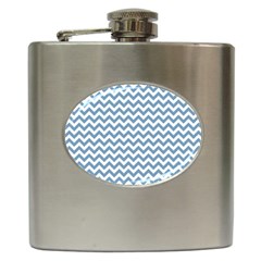 Blue And White Zigzag Hip Flask by Zandiepants