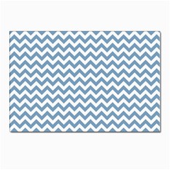 Blue And White Zigzag Postcard 4 x 6  (10 Pack) by Zandiepants