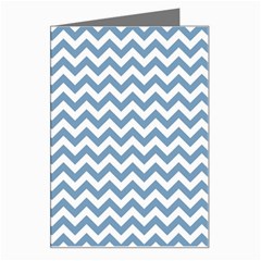 Blue And White Zigzag Greeting Card by Zandiepants