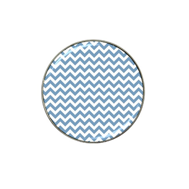 Blue And White Zigzag Golf Ball Marker (for Hat Clip)