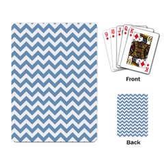 Blue And White Zigzag Playing Cards Single Design by Zandiepants