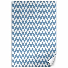 Blue And White Zigzag Canvas 12  X 18  (unframed)