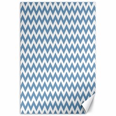 Blue And White Zigzag Canvas 24  X 36  (unframed)