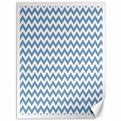 Blue And White Zigzag Canvas 36  X 48  (unframed)