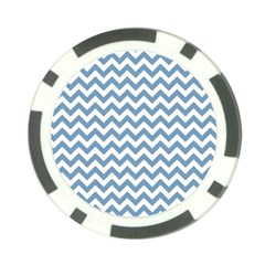 Blue And White Zigzag Poker Chip