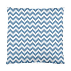 Blue And White Zigzag Cushion Case (single Sided) 