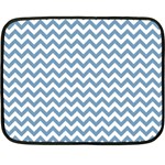 Blue And White Zigzag Mini Fleece Blanket (Two Sided) 35 x27  Blanket Front