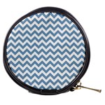 Blue And White Zigzag Mini Makeup Case Front